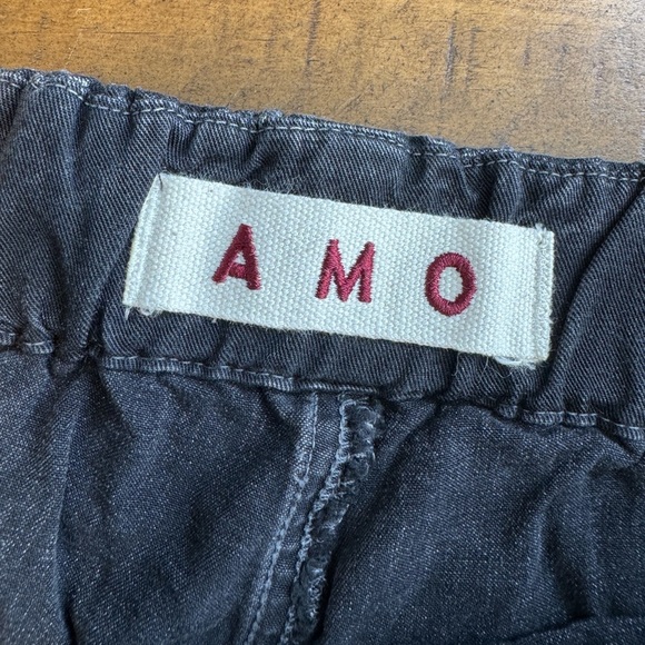 AMO Denim Pull On Slouch Washed Black Trouser Size Small - Picture 2 of 5